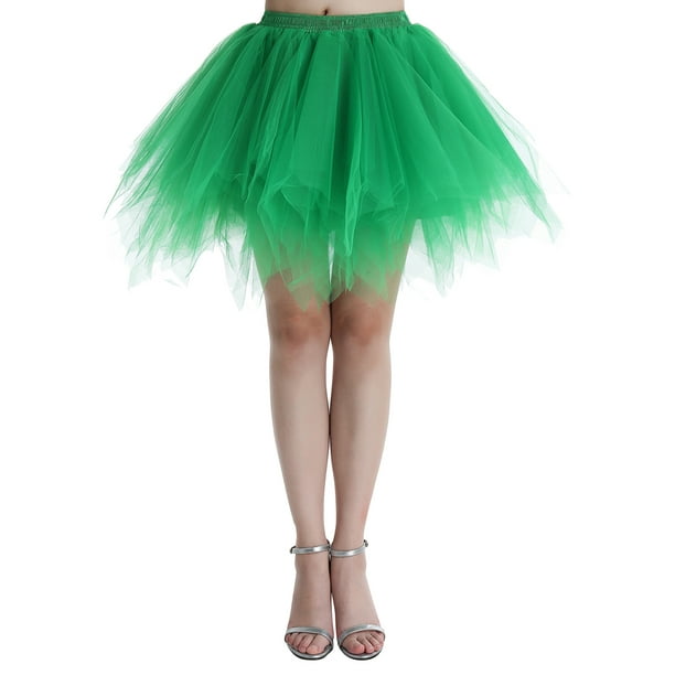 Bridesmay Womens Short Party Tutu Ballet Bubble Skirt Retro Petticoat Skirt Black XL